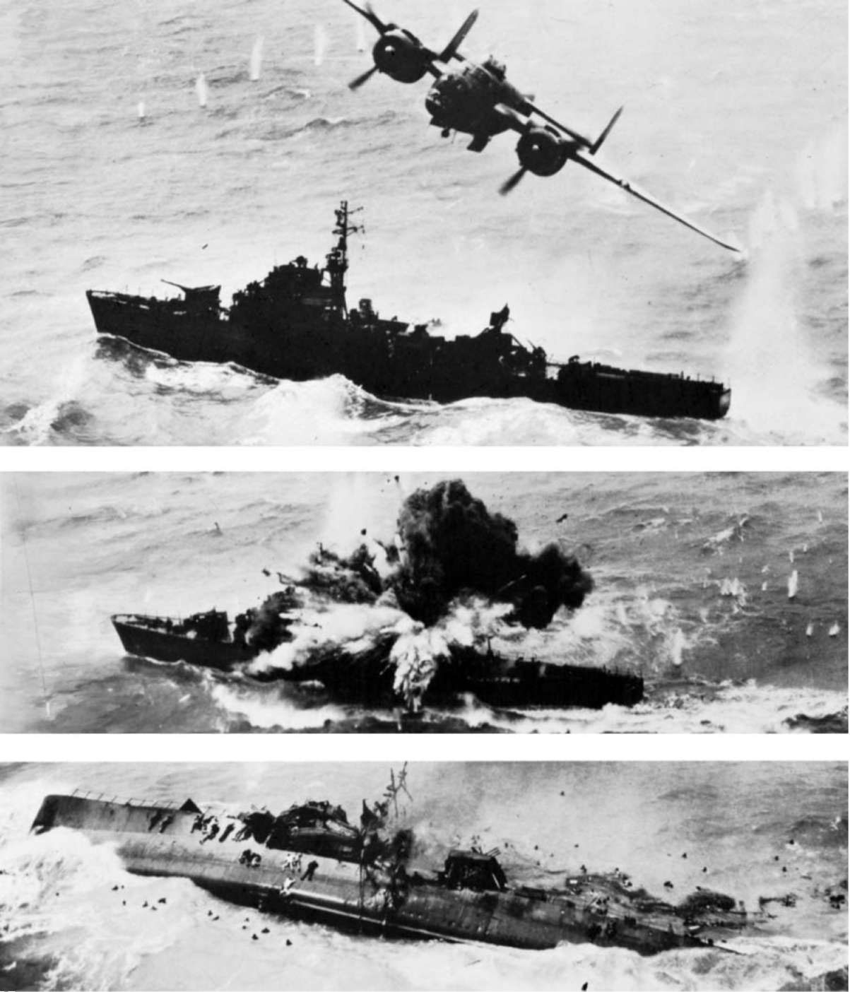 07 - USAAF B-25 sinks Japanese destroyer Amatsukaze off the coast of Xiamen China 6 April 1945