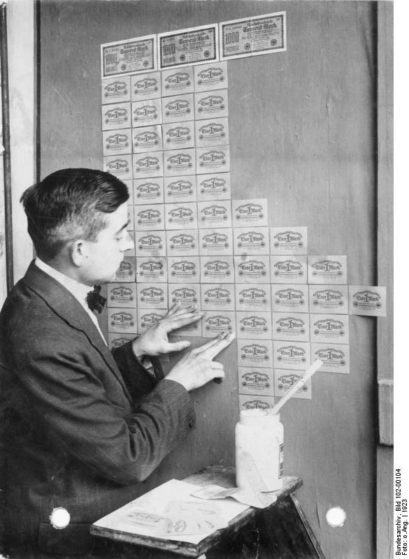 12 - Using banknotes as wallpaper during Hyperinflation Germany 1923