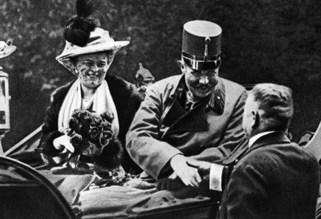 15 - Archduke Franz Ferdinand with his wife on the day they were assassinated by Gavrilo Princip 28 June 1914