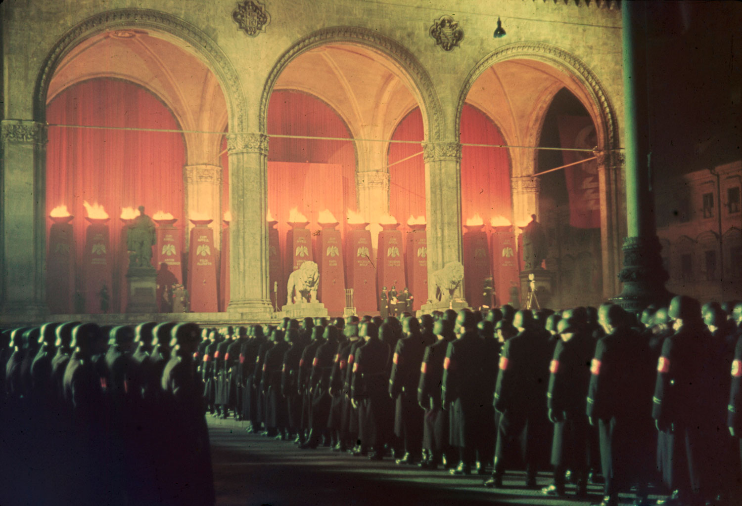 23 - Annual midnight swearing-in of Nazi SS troops Feldherrnhalle Munich 1938